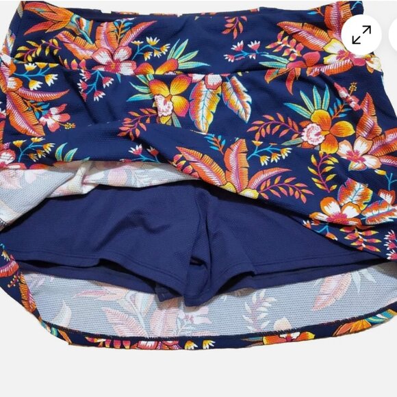 TOMMY BAHAMA ISLAND CAYS Navy Floral PICKLEBALL GOLF SWIM SKORT SKIRT S 4 6 - Picture 4 of 5